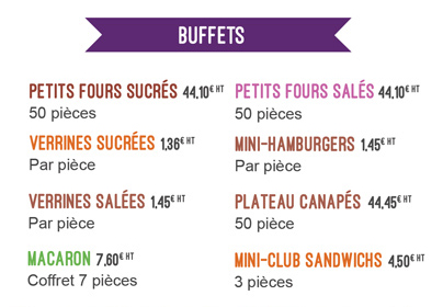Buffet traiteur La buvette à nous