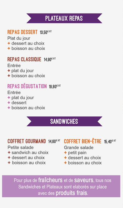 Plateau repas traiteur La buvette à nous